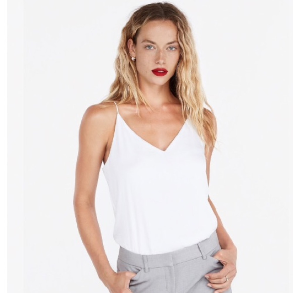 Express White V-Neck Spaghetti Strap Camisole